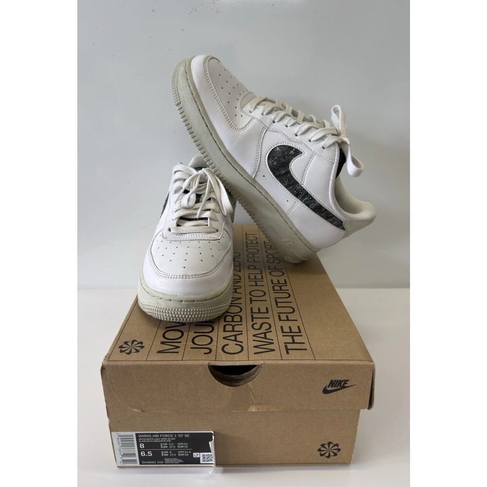 NIKE Air Force 1 '07 SE Recycled White-light bone Black W Size 8 Sneakers EUR 39
